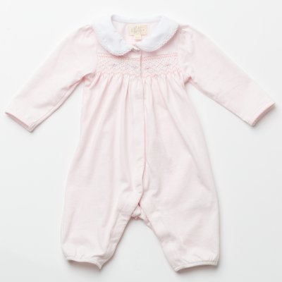 画像1: ハンドスモッキング・アムール・ピンクジャージー(女の子用)_80cm