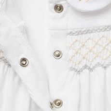 画像10: ハンドスモッキング・アムール・ホワイトジャージー（女の子用）_70cm (10)