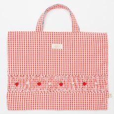 画像2:  レッドギンガム・ハンドスモッキングバッグ  (2)