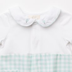 画像9: 気球刺繍・グリーンギンガム・ロンパース_70cm (9)