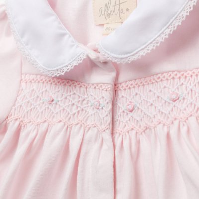 画像2: ハンドスモッキング・アムール・ピンクジャージー(女の子用)_80cm