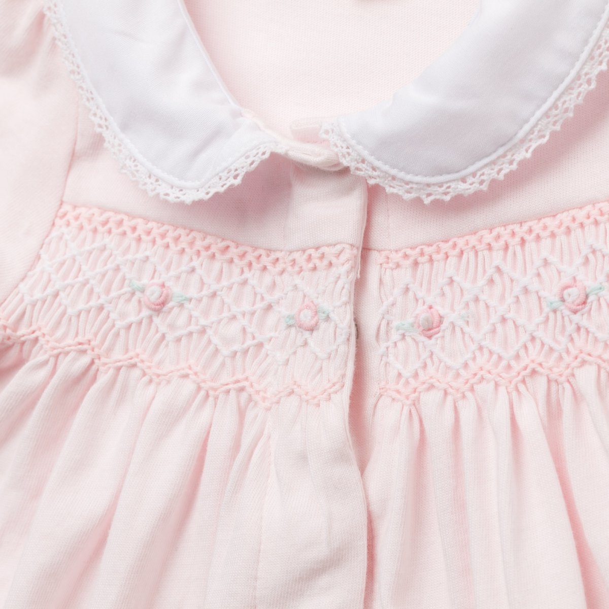 画像10: ハンドスモッキング・アムール・ピンクジャージー(男の子用)_80cm (10)