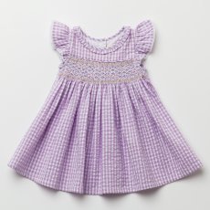 画像6: ラベンダーギンガム・ハンドスモッキングワンピース_6_12ヶ月用(身長 80-85cm) (6)