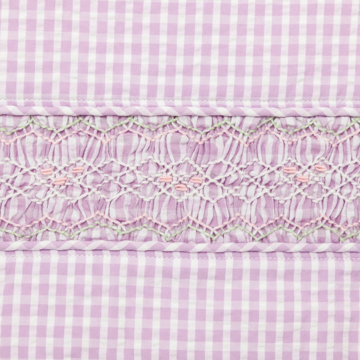 画像4: ライラックギンガム・ハンドスモッキング・バッグ (4)