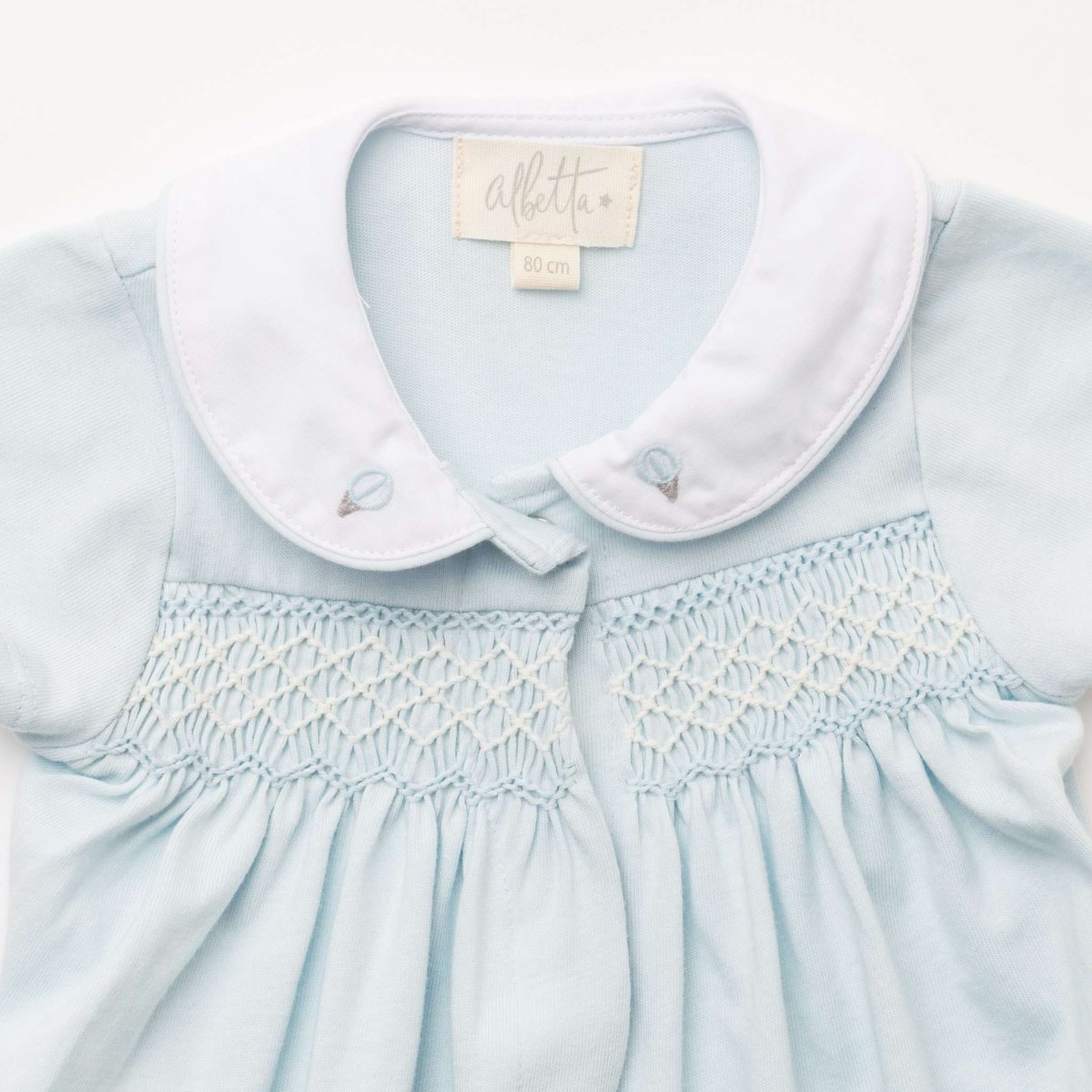 画像6: ハンドスモッキング・アムール・ブルージャージー(男の子用)_80cm (6)