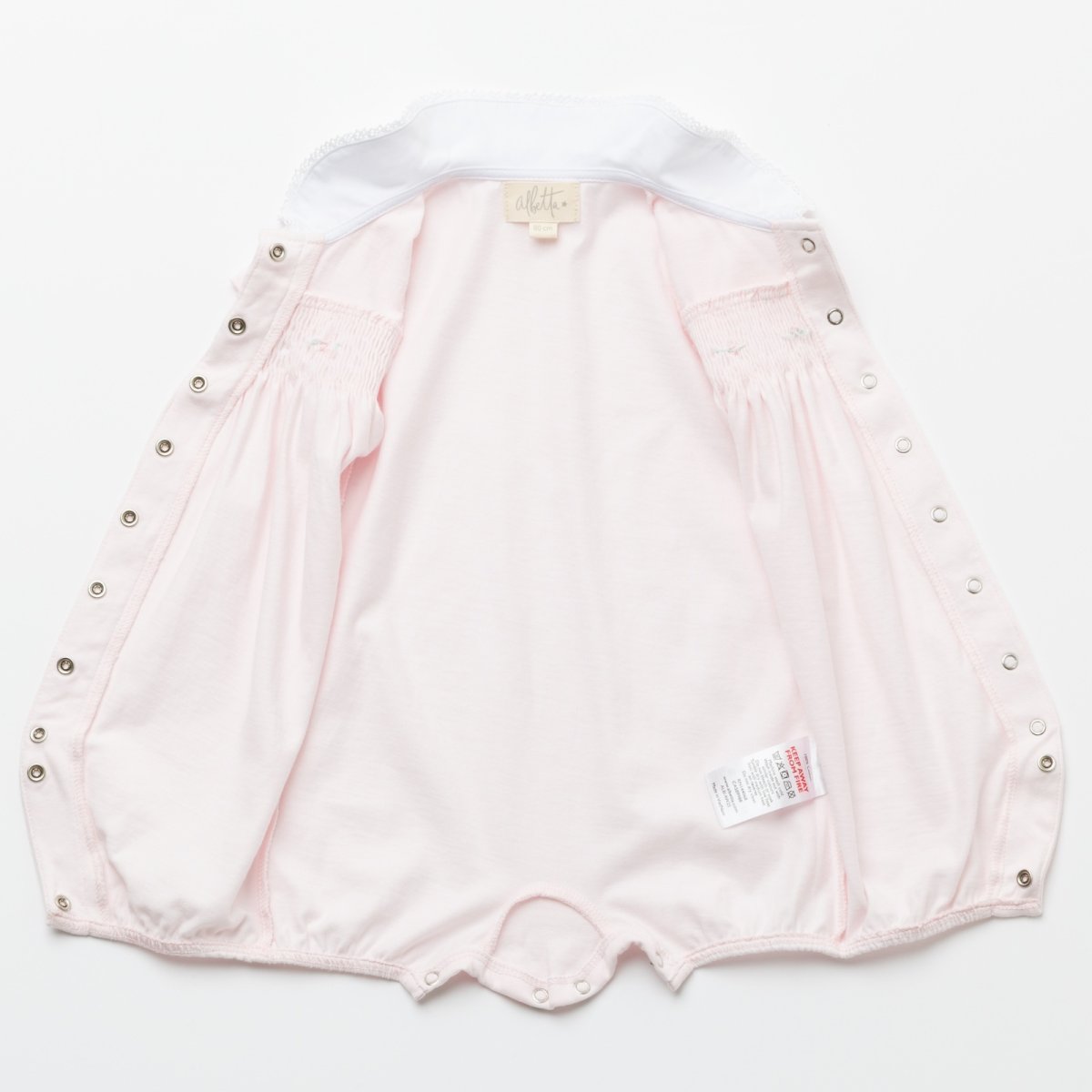 画像7: ハンドスモッキング・アムール・ピンクジャージー(男の子用)_80cm (7)