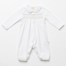 画像6: ハンドスモッキング・アムール・ホワイトジャージー（女の子用）_70cm (6)