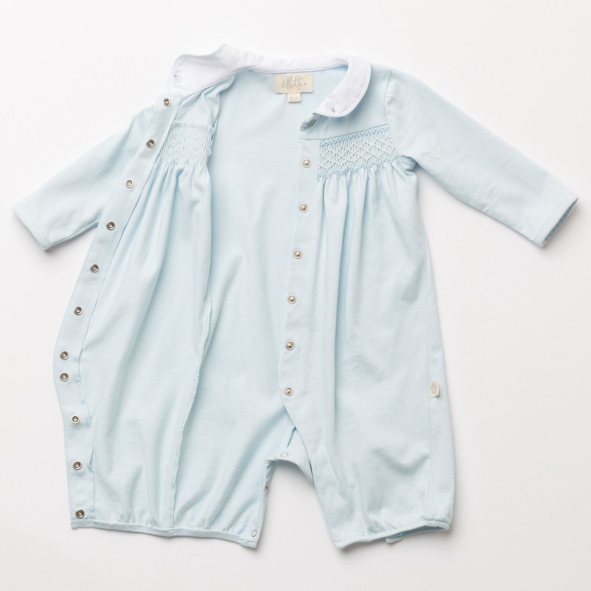 画像10: ハンドスモッキング・アムール・ブルージャージー（女の子用)_80cm (10)