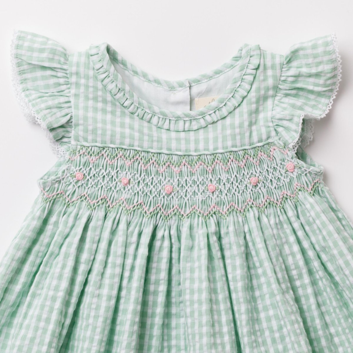 画像5: アップルギンガム・ハンドスモッキングワンピース_5_6歳用(身長 108-114cm) (5)