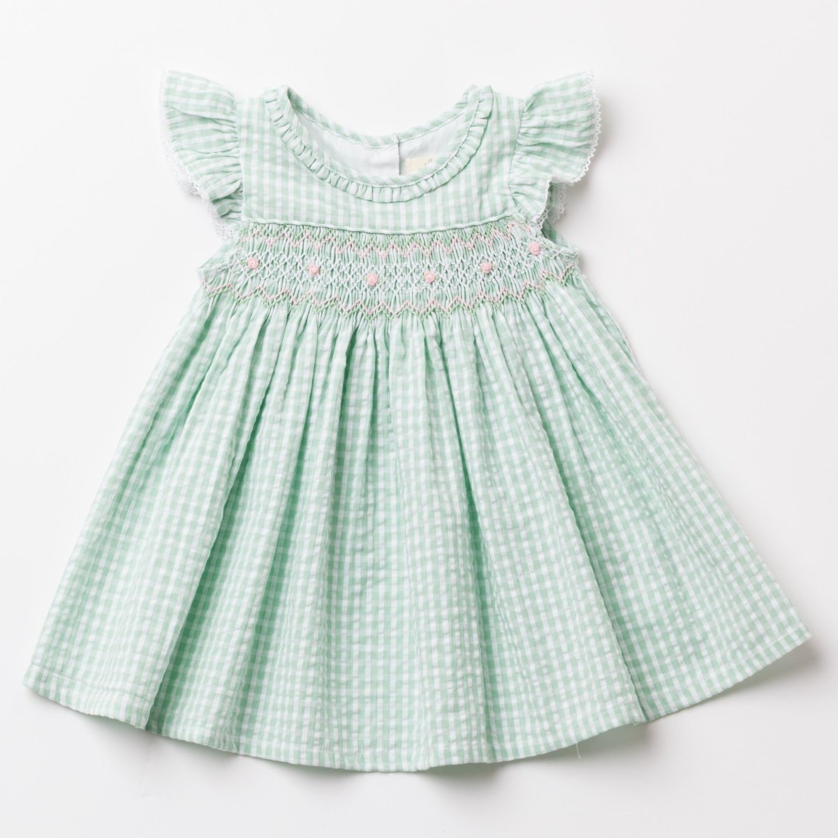 画像4: アップルギンガム・ハンドスモッキングワンピース_5_6歳用(身長 108-114cm) (4)