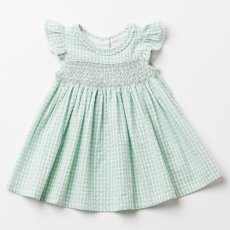 画像4: アップルギンガム・ハンドスモッキングワンピース_5_6歳用(身長 108-114cm) (4)