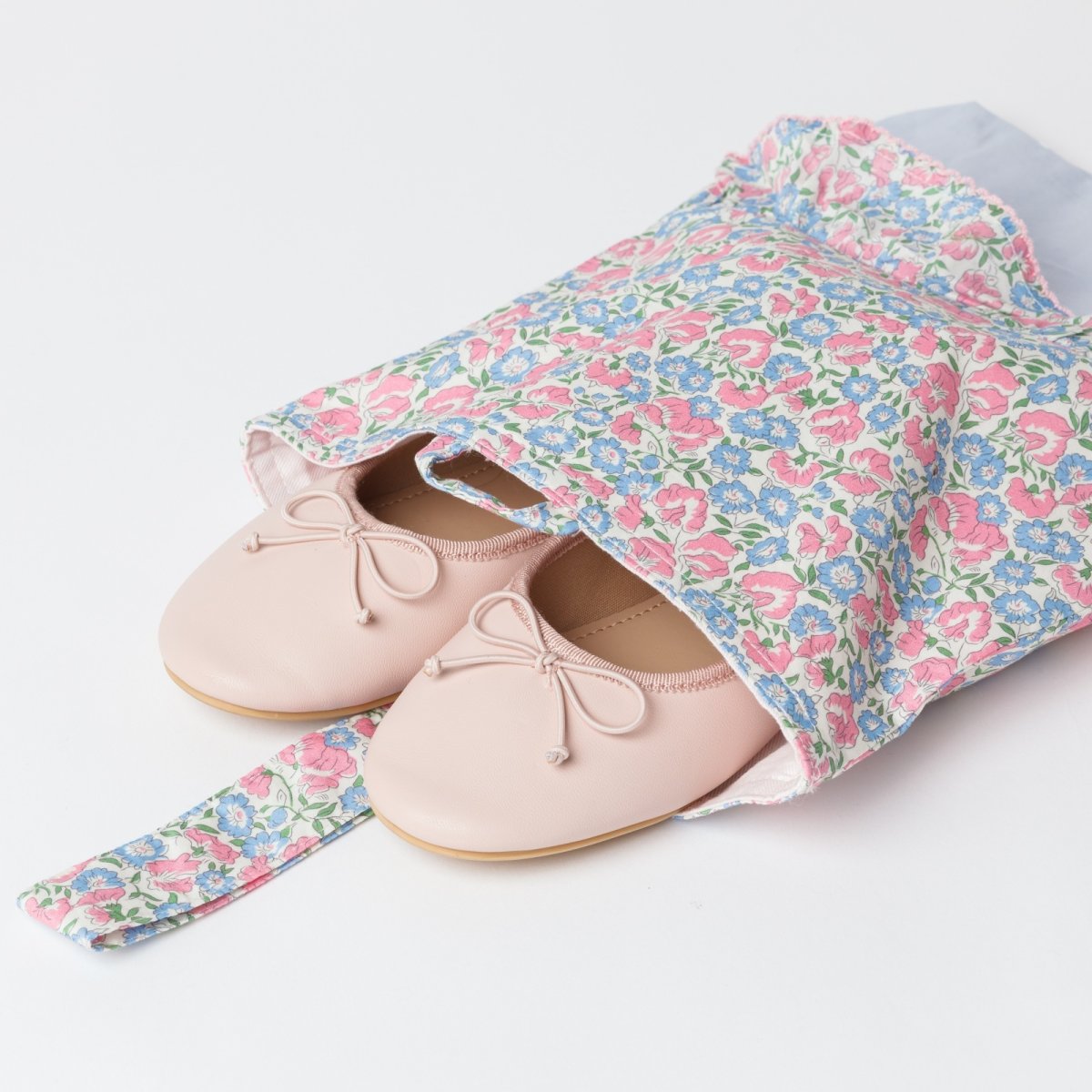 画像1: ブルーベルフローラル・シューズ・バッグ (1)