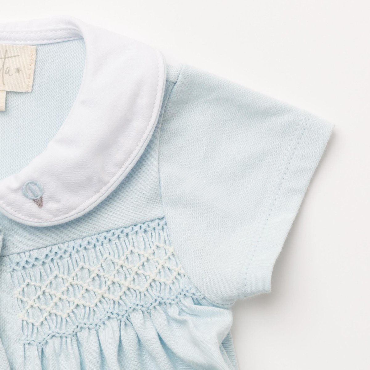 画像8: ハンドスモッキング・アムール・ブルージャージー(男の子用)_80cm (8)