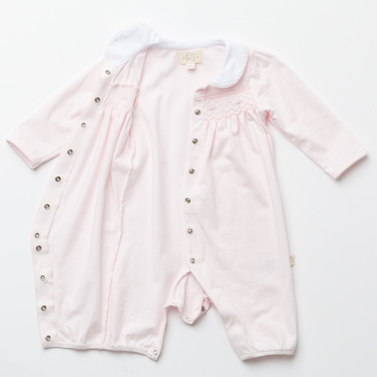 画像11: ハンドスモッキング・アムール・ピンクジャージー（女の子用）_70cm (11)