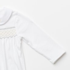 画像11: ハンドスモッキング・アムール・ホワイトジャージー（女の子用）_70cm (11)