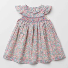 画像9: ブルーベルフローラルプリント・ハンドスモッキング・ワンピース_5〜6歳(108-114cm) (9)