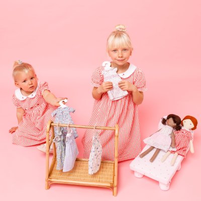 画像3: アップルギンガム・ハンドスモッキングワンピース_5_6歳用(身長 108-114cm)