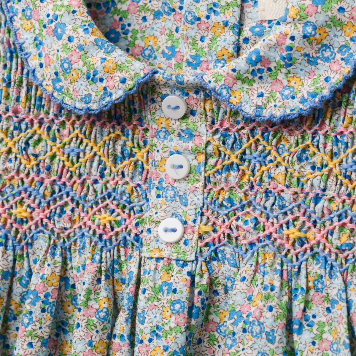 画像14: ノラフローラルプリント・ハンドスモッキング・ワンピース_1〜2歳(85-92cm) (14)