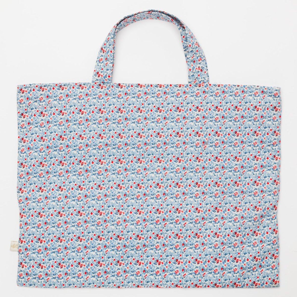 画像5: ディッツィー・ブルーフローラルプリント・ハンドスモッキングバッグ (5)