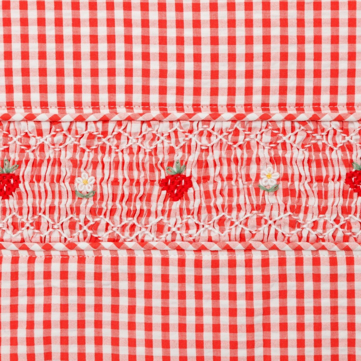 画像4:  レッドギンガム・ハンドスモッキングバッグ  (4)