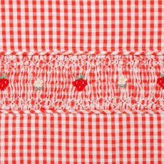 画像4:  レッドギンガム・ハンドスモッキングバッグ  (4)