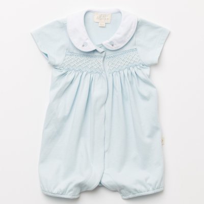 画像1: ハンドスモッキング・アムール・ブルージャージー(男の子用)_80cm