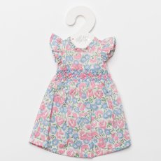 画像3: 【ドール用】ブルーベルフローラルプリント・ハンドスモッキング・ドールドレス (3)