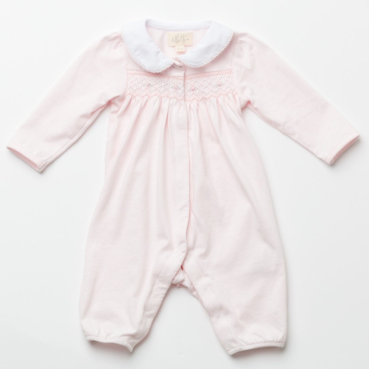 画像7: ハンドスモッキング・アムール・ピンクジャージー（女の子用）_70cm (7)