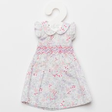 画像3: 【ドール用】ワイルドフラワープリント・ハンドスモッキング ドールドレス (3)