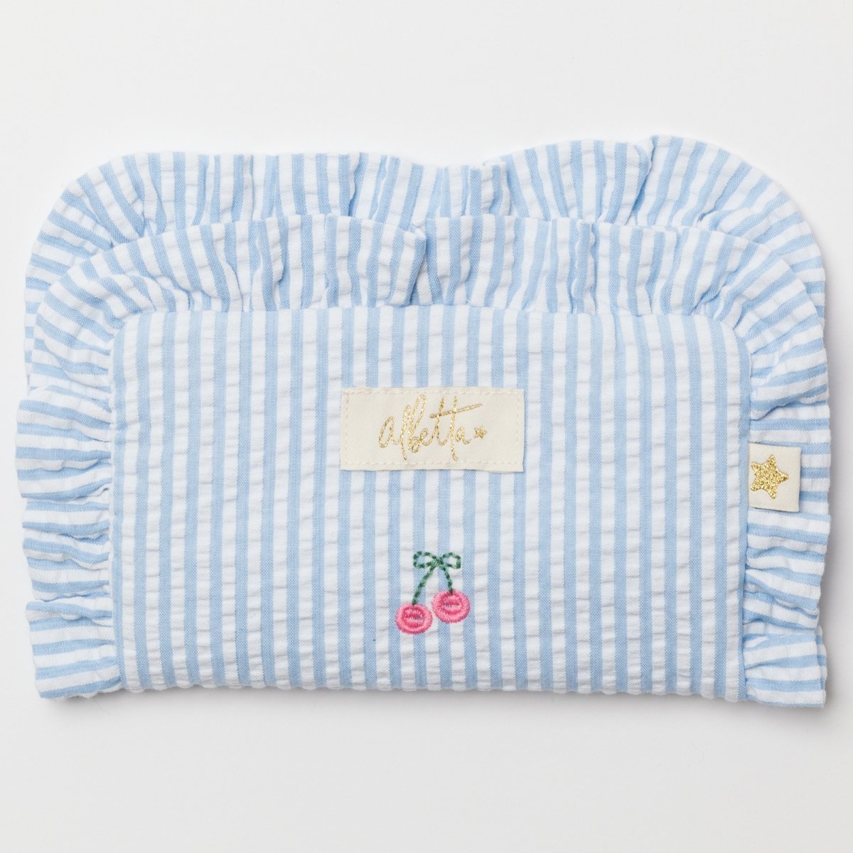 画像1: ブルーストライプ・ジュエリーポーチ (1)