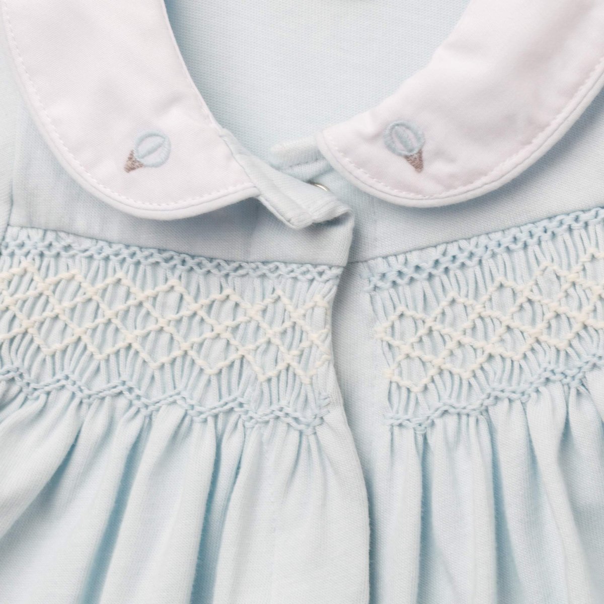 画像7: ハンドスモッキング・アムール・ブルージャージー(男の子用)_80cm (7)