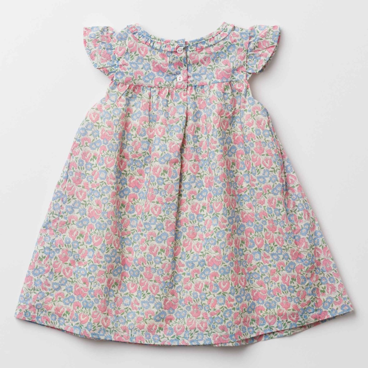 画像10: ブルーベルフローラルプリント・ハンドスモッキング・ワンピース_5〜6歳(108-114cm) (10)