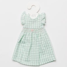 画像3: 【ドール用】アップルギンガム・ハンドスモッキング・ドールドレス (3)