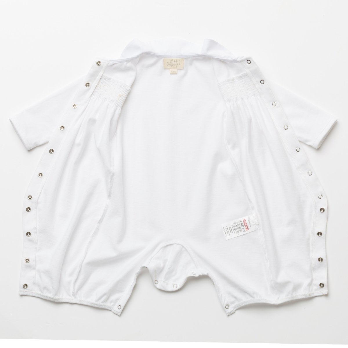 画像13: ハンドスモッキング・アムール・ホワイトジャージー（女の子用）_70cm (13)