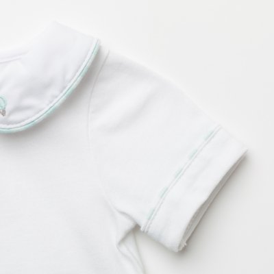 画像3: 気球刺繍・グリーンギンガム・ロンパース_70cm