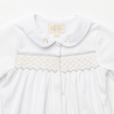 画像8: ハンドスモッキング・アムール・ホワイトジャージー（女の子用）_70cm (8)