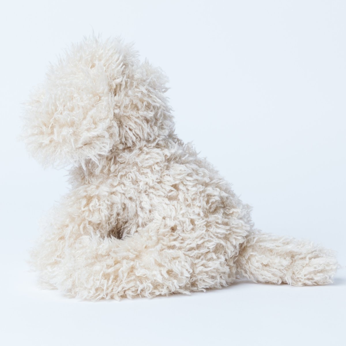 画像3: ベージュプードルママ・ファーぬいぐるみ (3)