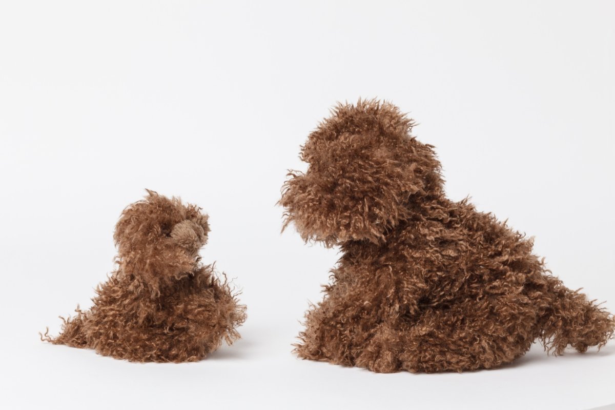 画像7: チョコプードルママ・ファーぬいぐるみ (7)