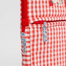 画像8: ストロベリー刺繍・レッドギンガム・ノートパソコンバッグ (8)