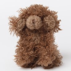 画像1: チョコプードルベビー・ファーぬいぐるみ (1)