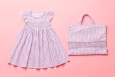 画像15: ラベンダーギンガム・ハンドスモッキングワンピース_6_12ヶ月用(身長 80-85cm) (15)