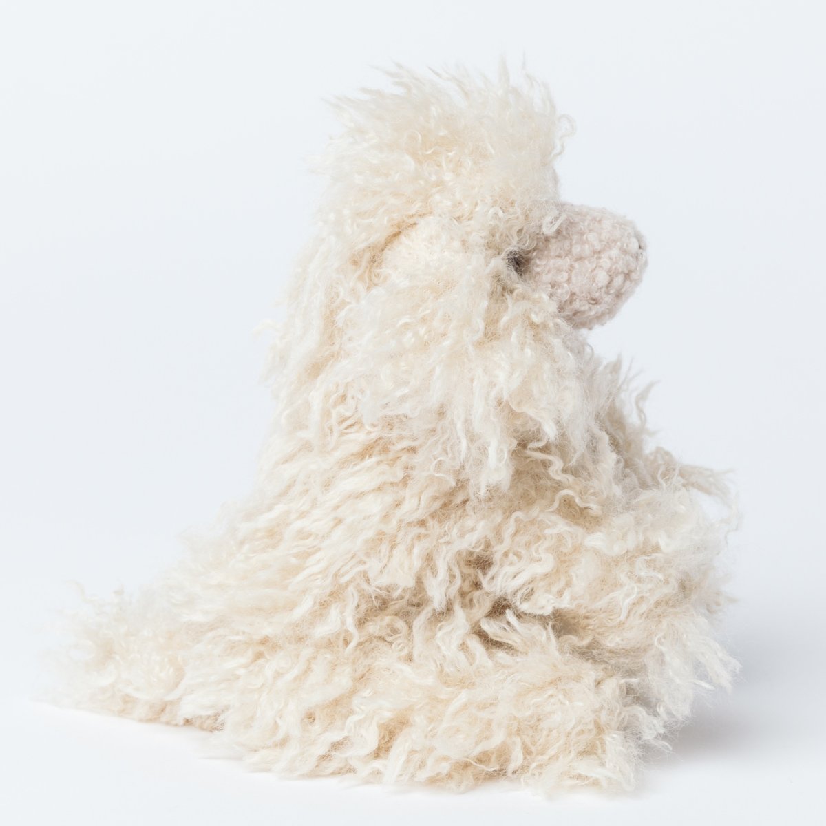 画像3: ベージュプードルベビー・ファーぬいぐるみ (3)