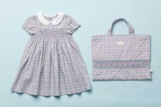 画像7: ディッツィー・ブルーフローラルプリント・ハンドスモッキングバッグ (7)