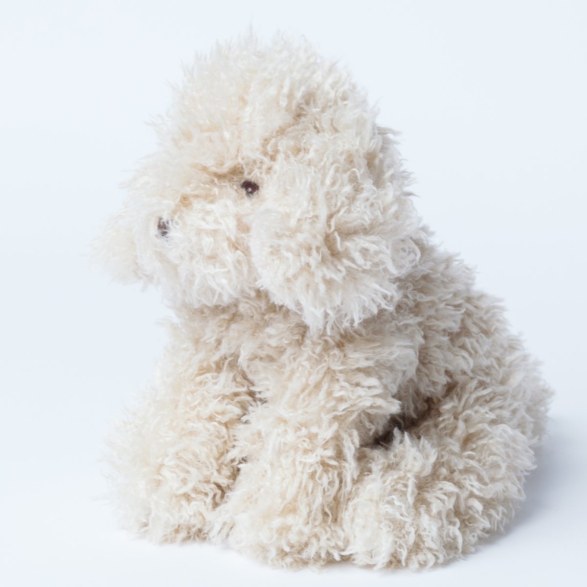 画像2: ベージュプードルママ・ファーぬいぐるみ (2)