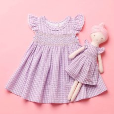 画像16: ラベンダーギンガム・ハンドスモッキングワンピース_6_12ヶ月用(身長 80-85cm) (16)