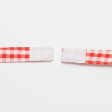 画像7: ストロベリー刺繍・レッドギンガム・クロスバッグ (7)