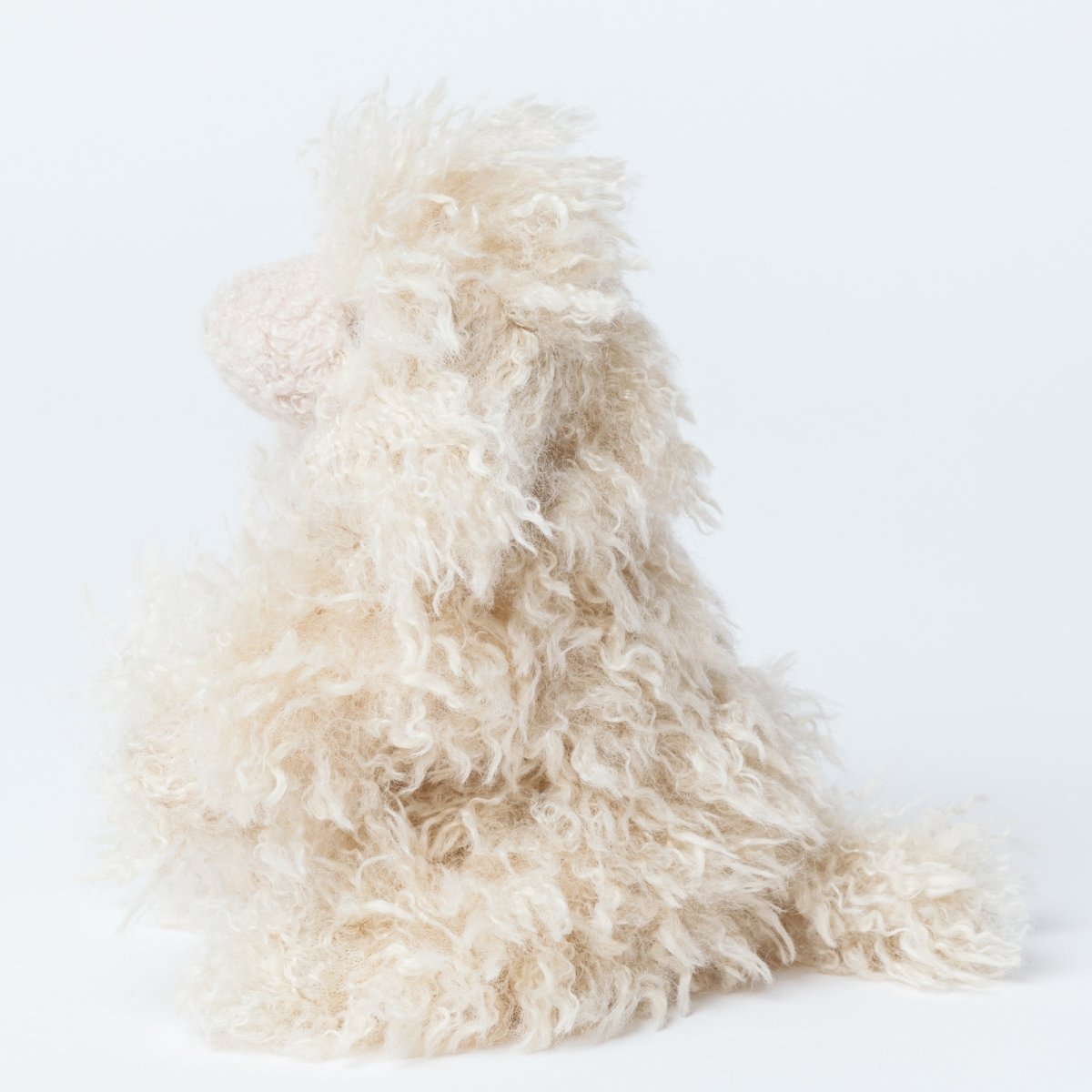 画像6: ベージュプードルベビー・ファーぬいぐるみ (6)