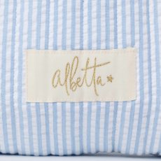 画像4: ブルーストライプ・フリルキルト・バッグ (4)