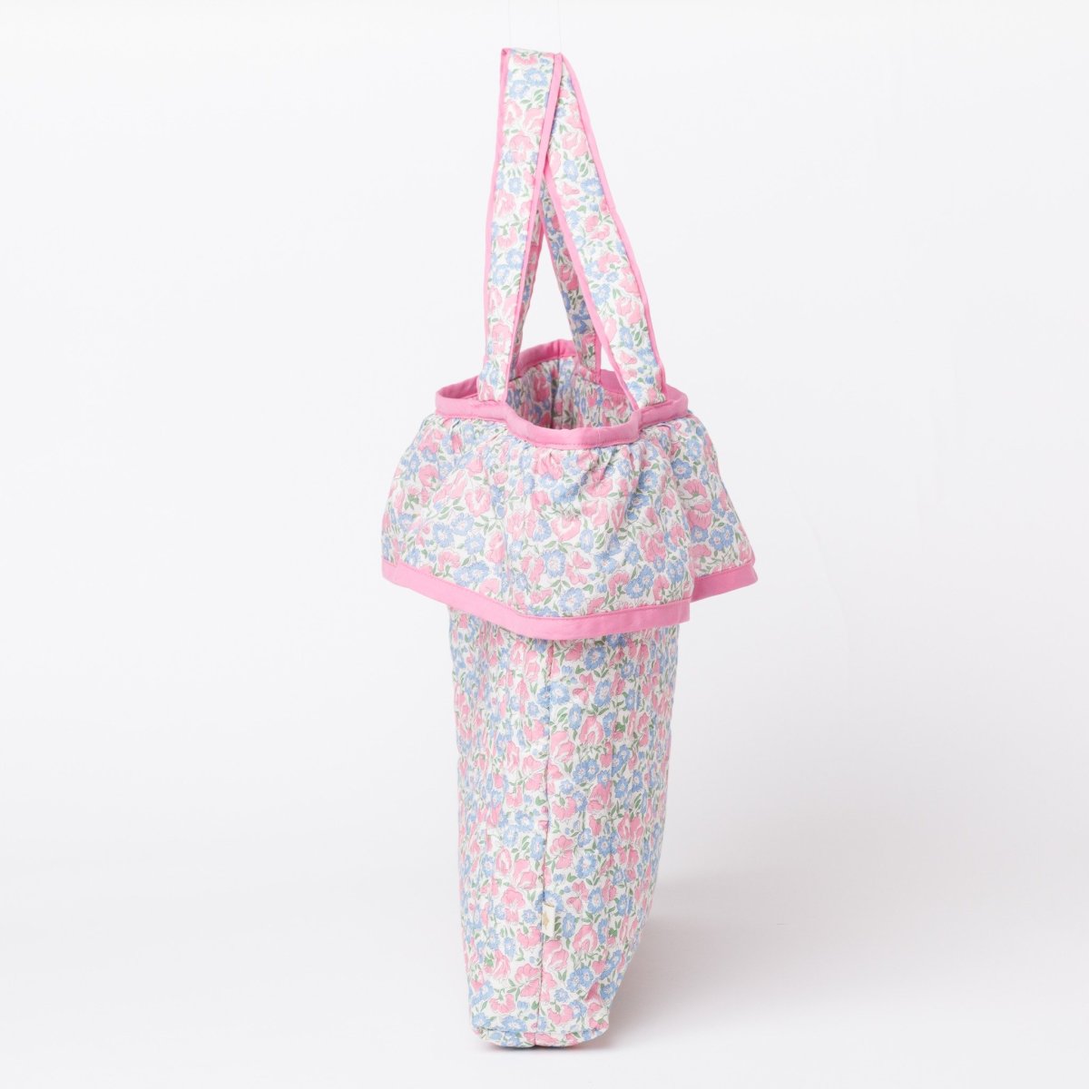 画像2: ブルーベルフローラル・フリルキルト・バッグ (2)