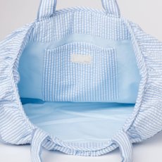 画像3: ブルーストライプ・フリルキルト・バッグ (3)